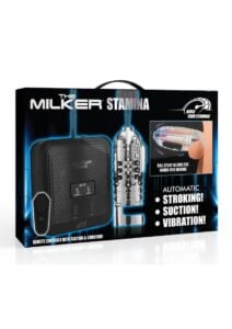 Lovebotz The Milker Max Edition Rechargeable Thrusting and Vibrating Masturbator With Remote - Black