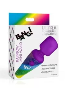 Bang! Rainbow Mini Wand Rechargeable Silicone Vibrator - Multicolor