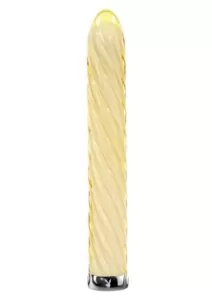 Playboy Twist of Fate Rechargeable Glass Twirling Vibrator - Yellow