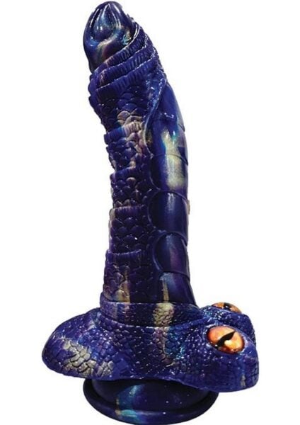 Monster Romance Serpent Seducer Rechargeable Silicone Dong - Purple/Multicolor