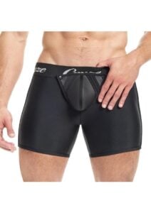 Cruze High Bar Zipper Trunk With Cock Ring - Small/Medium - Black