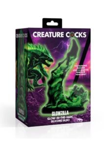 Creature Cocks Glowzilla Glow In The Dark Silicone Dildo - Green/Black