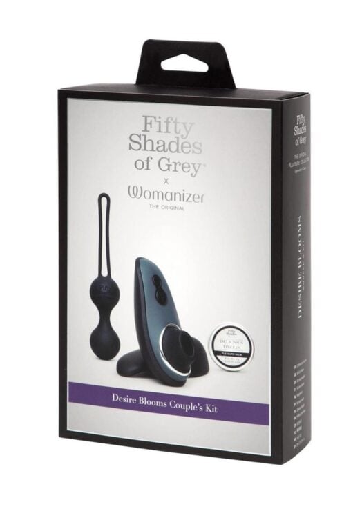 Fifty Shades of Grey X Womanizer Desire Blooms Rechargeable Silicone Kit - Black