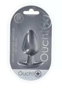 Ouch! Anal Plug Silicone - Large - Gun Metal