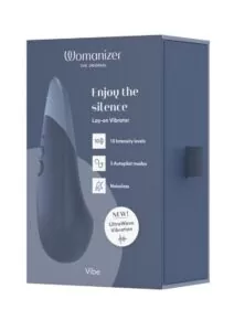 Womanizer Vibe Rechargeable Silicone Clitoral Vibrator - Dark Blue