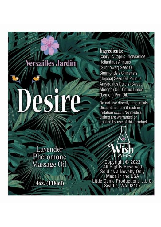 Desire Pheromone Massage Oil 4oz - Lavender - Image 2