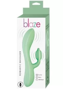 Blaze Romantic Rechargeable Silicone Vibrator - Aqua