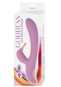 Goddess Tri-Tip Rechargeable Silicone Personal Vibrator - Lavender