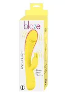 Blaze Heat Up Bunny Rechargeable Silicone Vibrator - Yellow