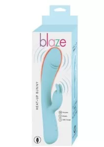 Blaze Heat Up Bunny Rechargeable Silicone Vibrator - Blue