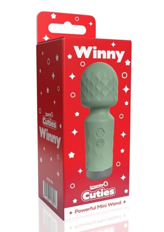 Screaming O Cuties Winny Rechargeable Silicone Vibrating Mini Wand - Sage Green