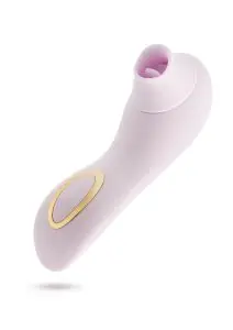 Delice Fleur Air Pulsing Vibrator Rechargeable Silicone Clitoral Vibrator - Barely Purple