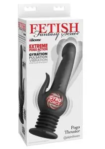 Fetish Fantasy Series Pogo Thruster Rechargeable Silicone Rabbit Vibrator - Black