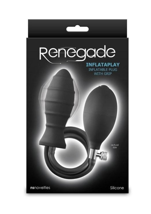 Renegade InflataPlay Silicone Inflatable Anal Plug - Black