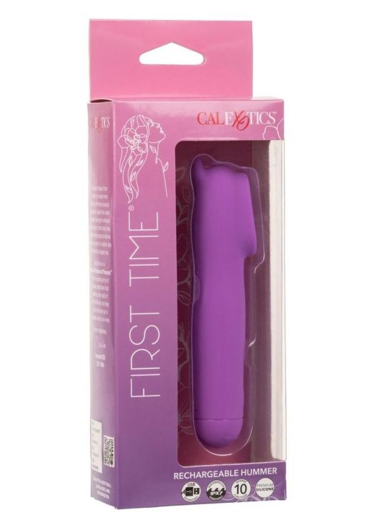 First Time Rechargeable Silicone Hummer Stimulator - Purple