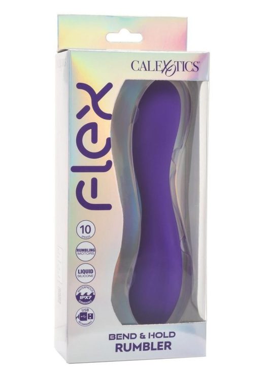 Flex Bend and Hold Rumbler Rechargeable Silicone Vibrator - Purple