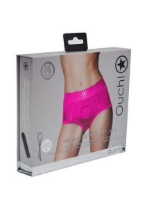 Ouch! Vibrating Strap-On Brief Rechargeable - XS/SM - Pink