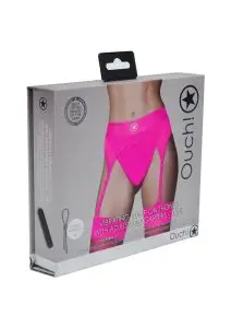 Ouch! Vibrating Strap-On Thong Rechargeable - XS/SM - Pink