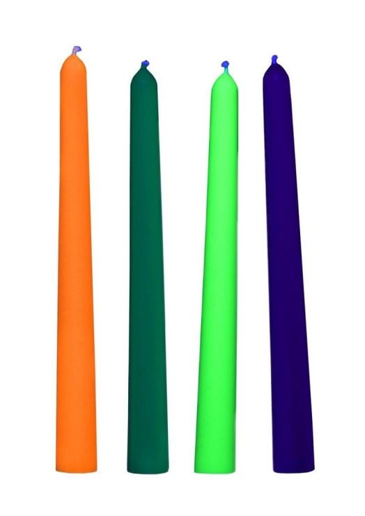 Master Series Glow Wav UV Blacklight Reactive Drip Candles (Set of 4)