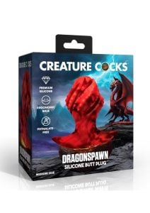 Creature Cocks Dragonspawn Silicone Butt Plug - Medium - Red