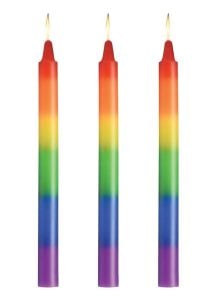 Master Series Pride Candles Rainbow Drip Candle (Set of 3) - Rainbow