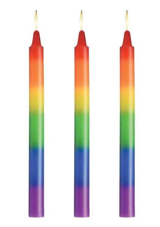 Master Series Pride Candles Rainbow Drip Candle (Set of 3) - Rainbow