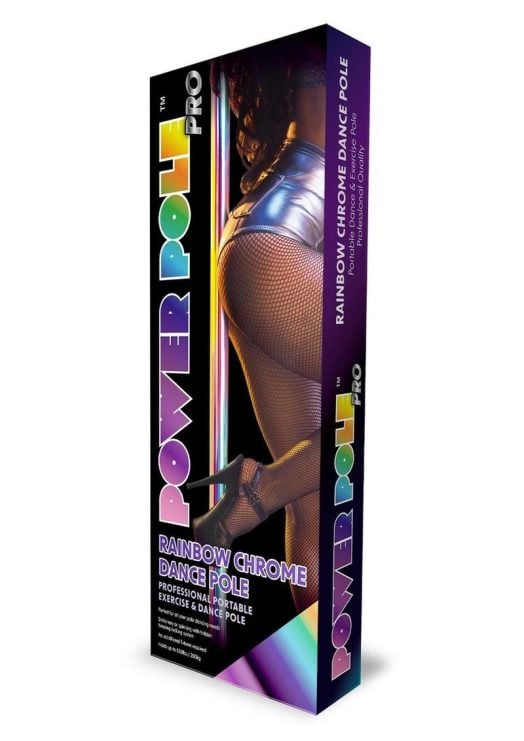 Power Pole Pro Professional Portable Exercise and Dance Spinning Pole Extends Up To 9ft - Rainbow