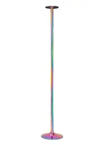 Power Pole Pro Professional Portable Exercise and Dance Spinning Pole Extends Up To 9ft - Rainbow