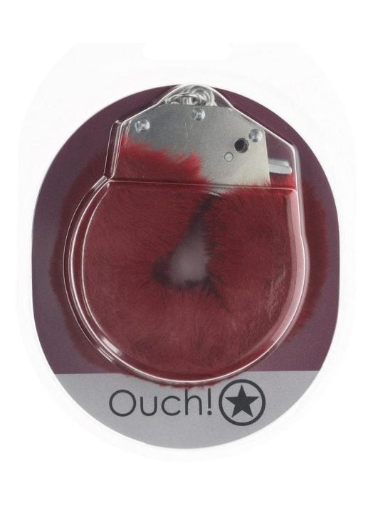 Ouch! Heavy-duty Fluffy Handcuffs - Burgundy