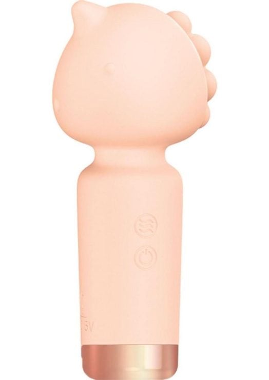 Wet Dreams Beaky Rechargeable Silicone Multi-Speed Horned Mini Wand - Orange Peach