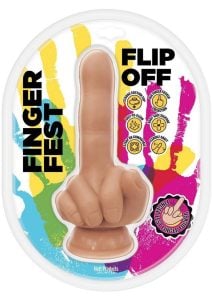 Finger Fest Flip Off Silicone Dildo - Vanilla