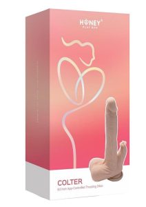 Colter App Controlled Realistic Thrusting Dildo Vibrating Licker 8.5In - Caramel