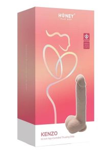 Kenzo App Controlled Big Realistic Thrusting Rechargeable Silicone Dildo  9.5 In - Caramel