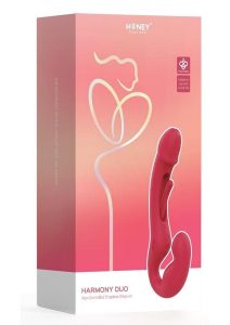 Harmony Duo App-Controlled Rechargeable Silicone Strapless Strap-on - Red/Gold