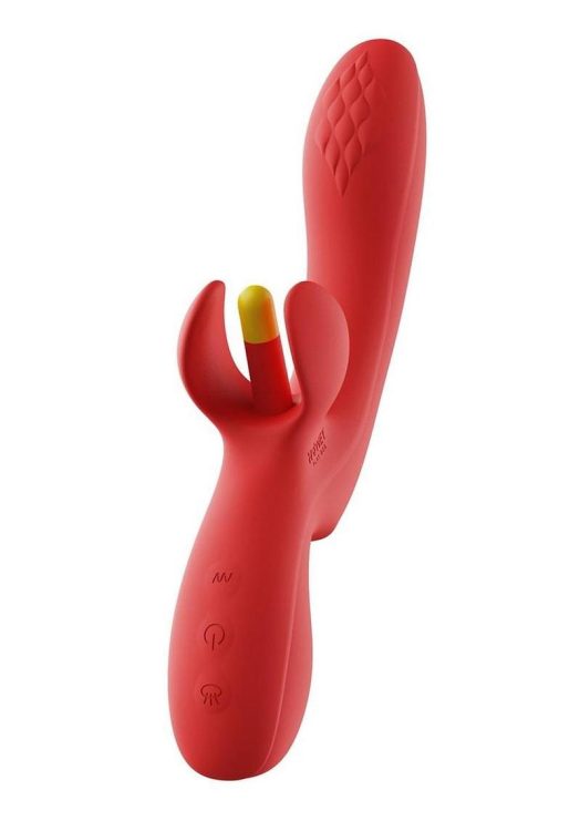 Fortexa Kinky Finger Flapping Rechargeable Silicone Clit and G-Spot Vibrator with App Control - Yellow