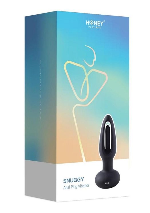 Snuggy Tapping Rechargeable Silicone Prostate Massager Butt Plug Anal Vibrator - Black