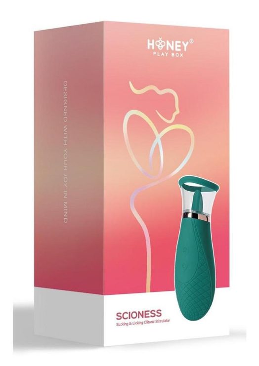 Scioness Sucking and Licking Rechargeable Silicone Clitoral Stimulator - Green