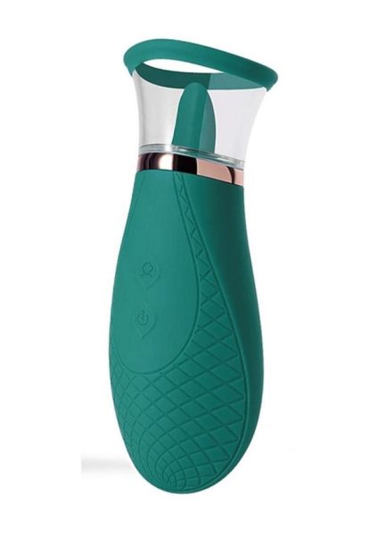 Scioness Sucking and Licking Rechargeable Silicone Clitoral Stimulator - Green