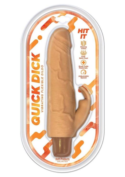 Quick Dick Hit It Vibrating Silicone Dildo - Vanilla