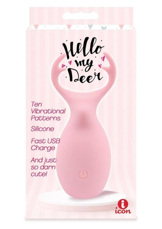 Buzzy Buddy Hello My Deer Rechargeable Silicone Clitoral Stimulator - Pink