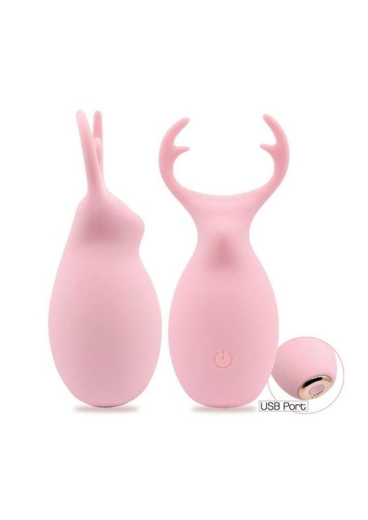 Buzzy Buddy Hello My Deer Rechargeable Silicone Clitoral Stimulator - Pink